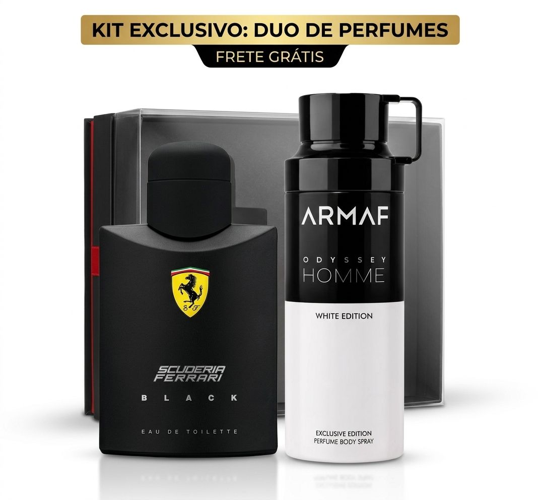 KIT FERRARI BLACK 125ML + DESODORANTE ODISSEY ARMAF 200ML